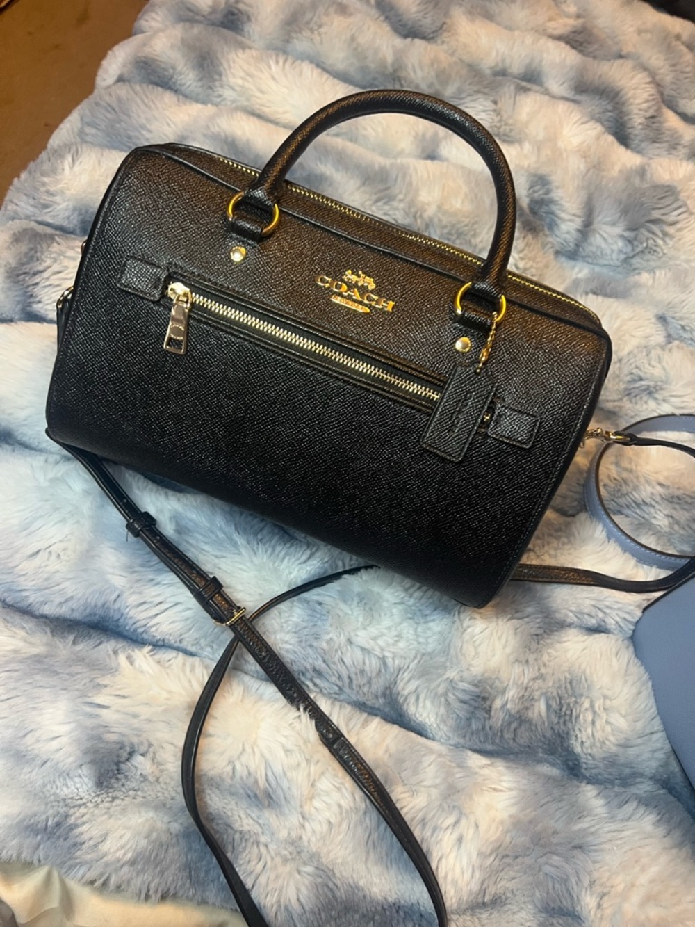 Coach Rowan Satchel bag in black, style # F79946 (Retail $328)